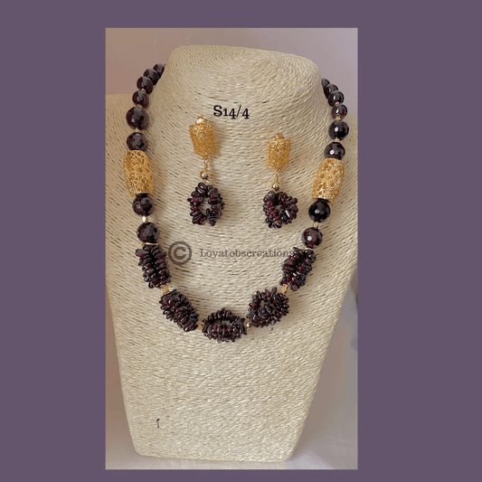 Burgundy Lily Necklace and Earring Set