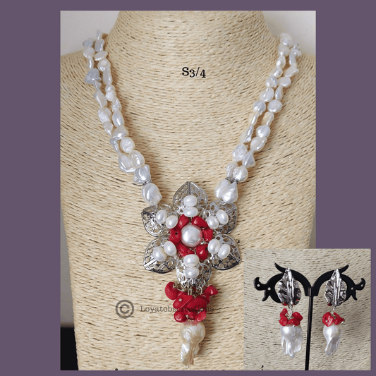 Carnation Necklace and Earring Set