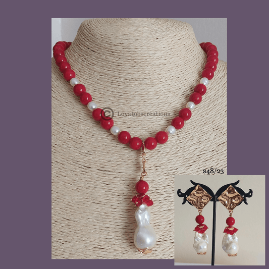 Hibiscus Necklace and Earring Set