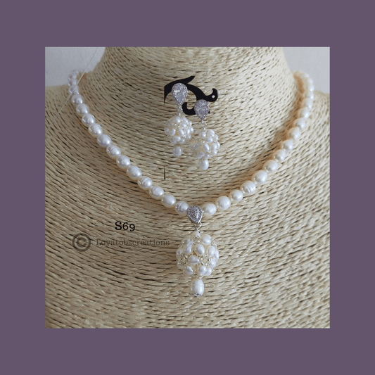 Snow White Necklace and Earring Set