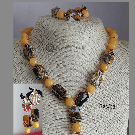 Tiger Necklace, Bracelet and Earring Set