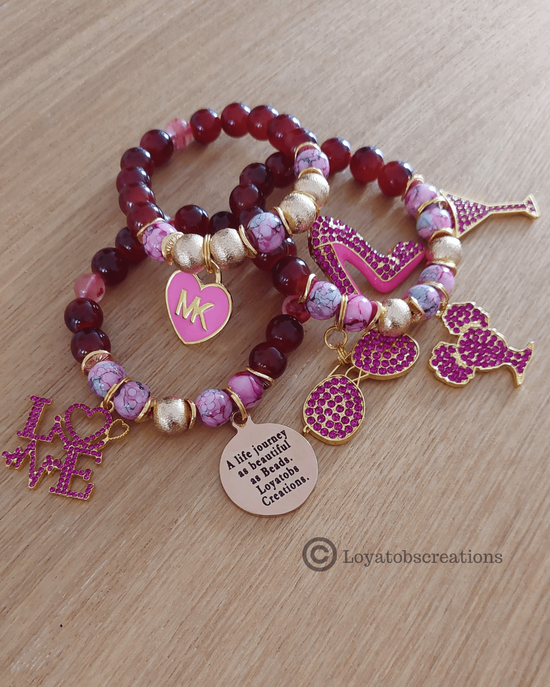 Orchid Charm Bracelet Set