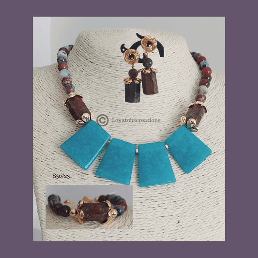 Blue Jay Necklace, Bracelet and Earring Set