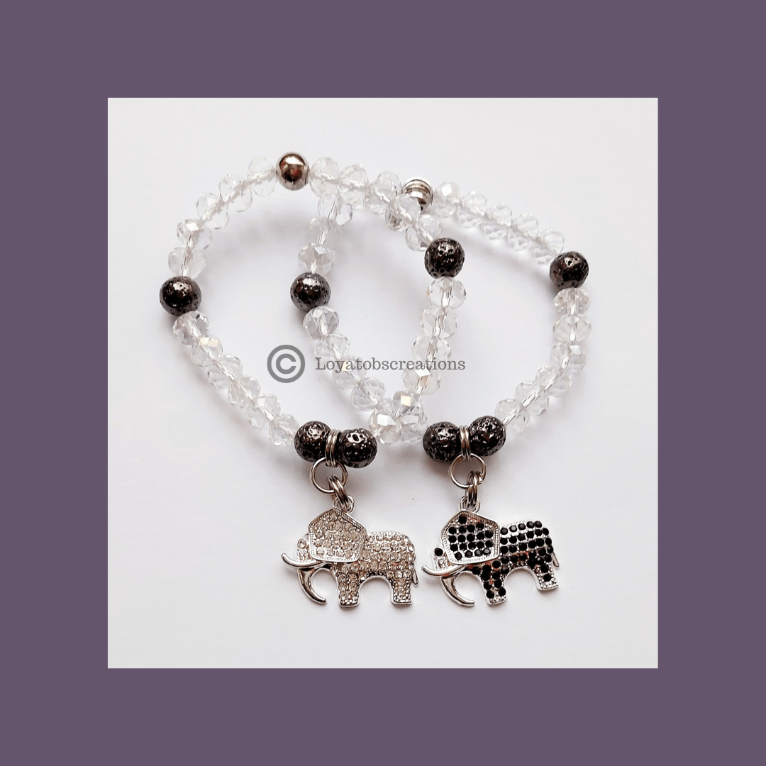 Elephant Charm Bracelet Set