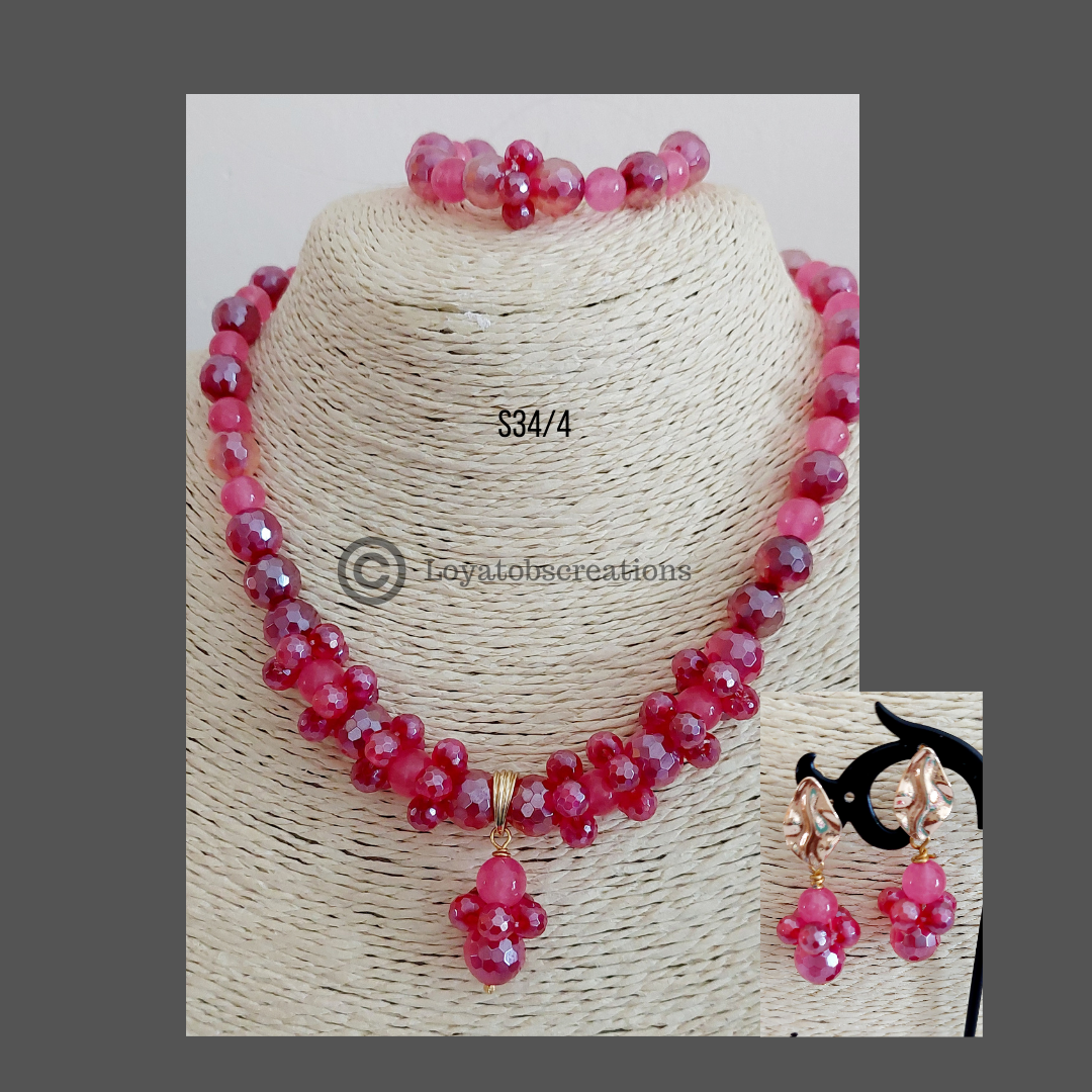 Foxglove Necklace, Bracelet and Earring Set