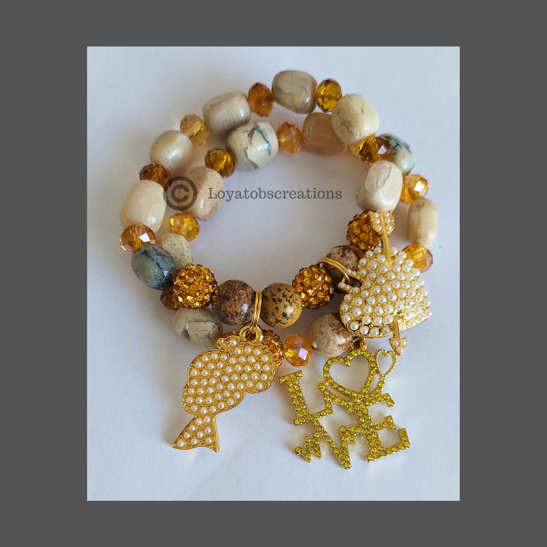 Freesias Charm Bracelet Set