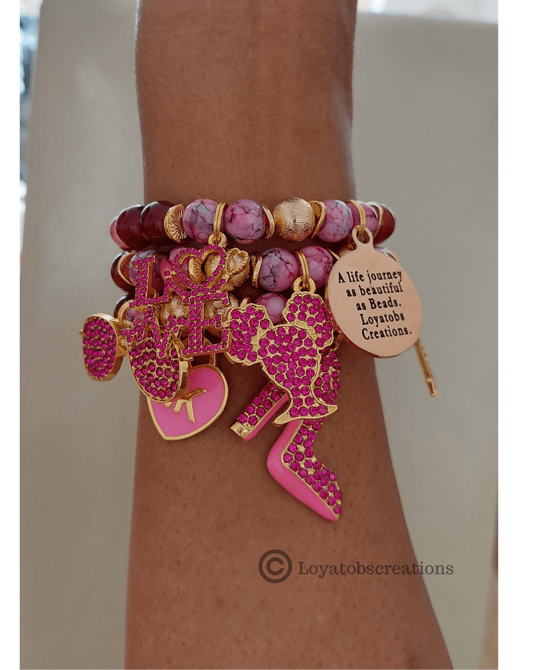 Orchid Charm Bracelet Set