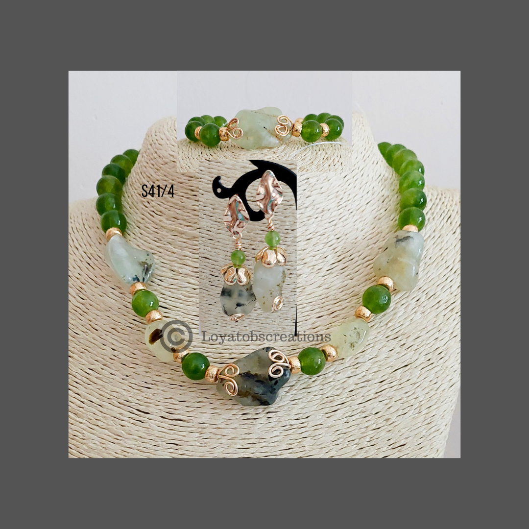 Lady's Mantle Necklace, Bracelet and Earring Set